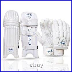 Cricket Bundle Batting Gloves Pads Adults Mens Right Hand Blue Classic Edition