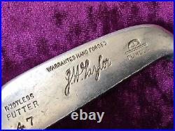 J H Taylor Rustless Antique Putter 47 Hand Made Forged Mens Right Handed 34.5