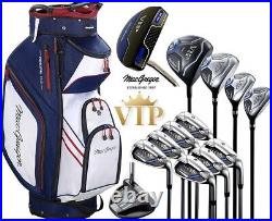 MacGregor VIP Mens 13 Piece Steel Irons Complete Golf Set & MacTec Cart Bag New