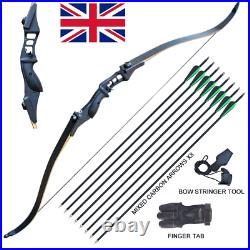 UK 50lb Takedown Recurve Archery Bow Set Right Hand Hunting Target Outdoor Shoot